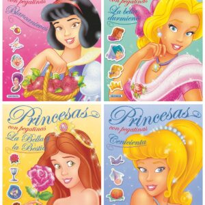 Princesas con pegatinas brillantes (4 Títulos)
