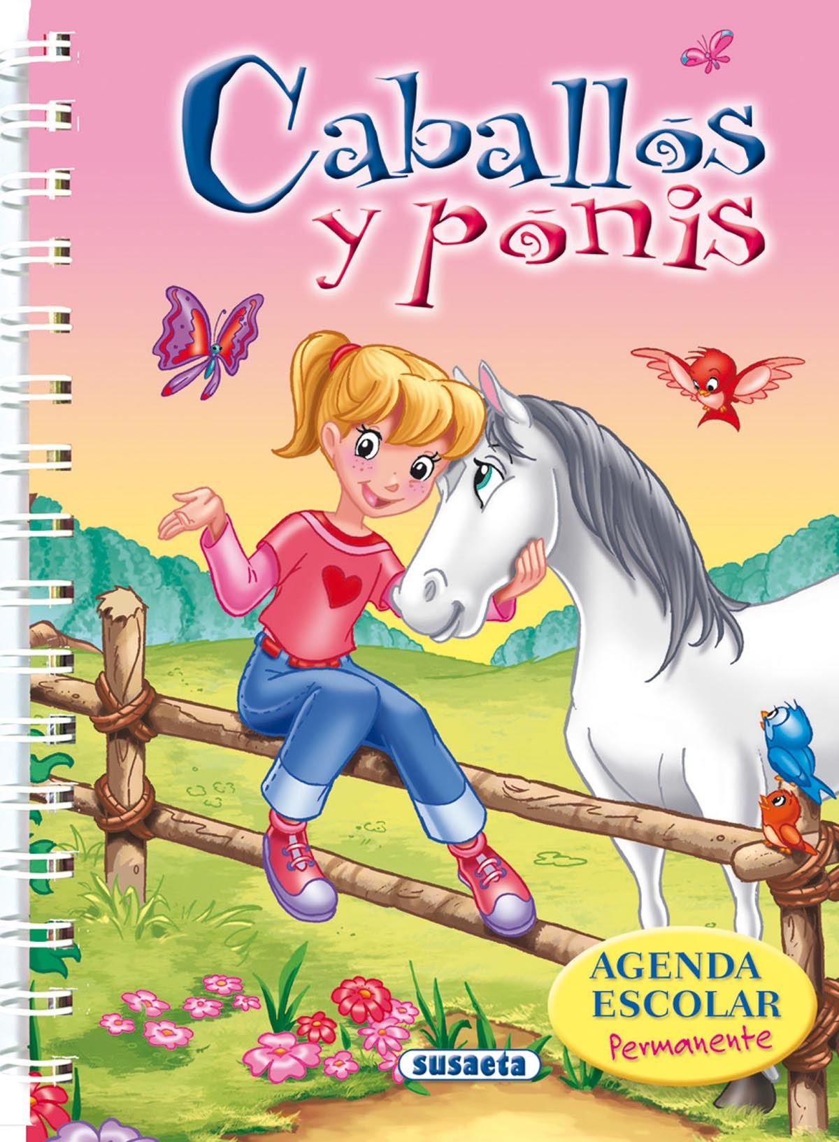 Agenda escolar permanente caballos y ponis