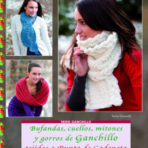 Bufandas, cuellos, mitones, gorros de ganchillo tejidos con punto de canaleta