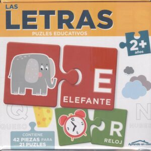 LAS LETRAS (2+ AÑOS) - APRENDO EN CASA - PUZLES EDUCATIVOS (42 PIEZAS PARA 21 PUZLES)