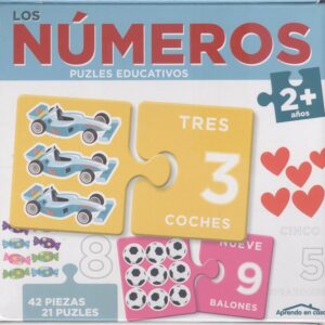 LOS NÚMEROS (2+ AÑOS) - APRENDO EN CASA - PUZLES EDUCATIVOS (42 PIEZAS PARA 21 PUZLES)