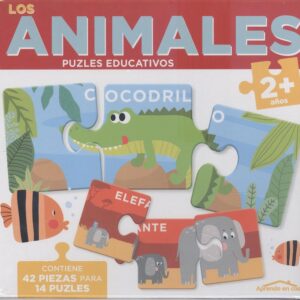 LOS ANIMALES (2+ AÑOS)- APRENDO EN CASA - PUZLES EDUCATIVOS (42 PIEZAS PARA 14 PUZLES)