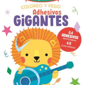 Coloreo y pego adhesivos gigantes. León