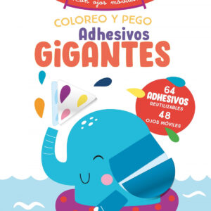 Coloreo y pego adhesivos gigantes. Elefante