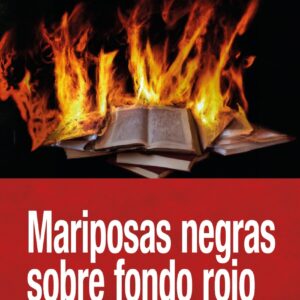 Mariposas negras sobre fondo rojo